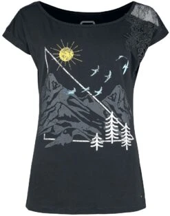 "T-Shirt Mit Wood Print" T-Shirt Dunkelblau Von RED By EMP -Forbunrs Geschaft 520251c