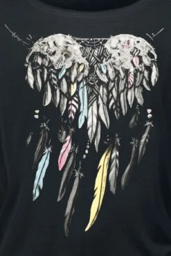 "Langarmshirt Mit Feder-Print" Langarmshirt Schwarz Von Full Volume By EMP -Forbunrs Geschaft 520297d