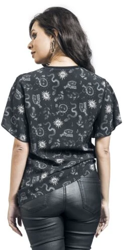 "T-Shirt Mit Alloverprint" T-Shirt Schwarz Von Gothicana By EMP -Forbunrs Geschaft 520314wb