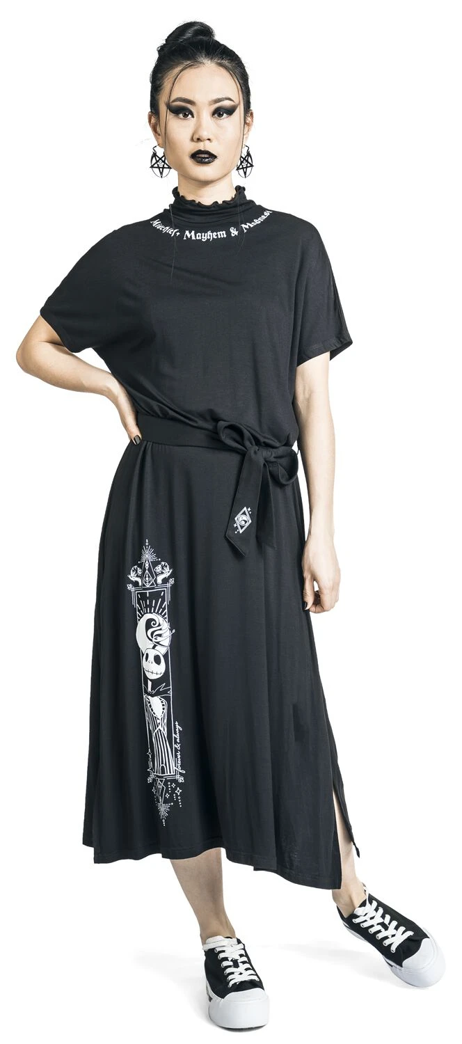 "Jack Skellington" Langes Kleid Schwarz Von The Nightmare Before Christmas 7 "Jack Skellington" Langes Kleid Schwarz Von The Nightmare Before Christmas – Bild 5