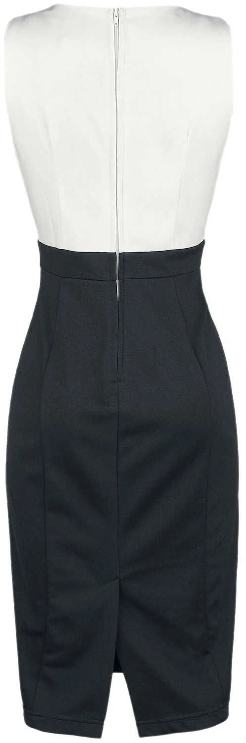 "Tamika Two Tone Wiggle Dress" Mittellanges Kleid Schwarz/weiß Von H&R London 4 "Tamika Two Tone Wiggle Dress" Mittellanges Kleid Schwarz/weiß Von H&R London – Bild 2