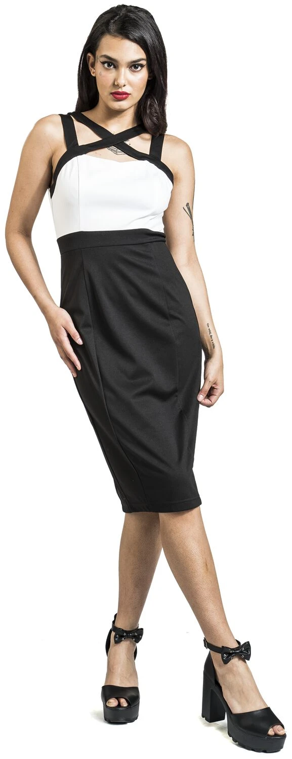 "Tamika Two Tone Wiggle Dress" Mittellanges Kleid Schwarz/weiß Von H&R London 7 "Tamika Two Tone Wiggle Dress" Mittellanges Kleid Schwarz/weiß Von H&R London – Bild 5