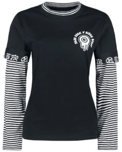 "Phat Kandi X Black Blood By Gothicana Longsleeve" Langarmshirt Schwarz Von Black Blood By Gothicana