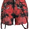"Demelza Shorts" Short Schwarz/rot Von Heartless -Forbunrs Geschaft 520656a