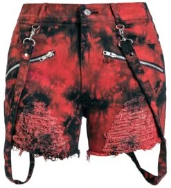 "Demelza Shorts" Short Schwarz/rot Von Heartless