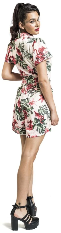 "Tropical Flamingo Print Button Up Playsuit" Jumpsuit Multicolor Von Voodoo Vixen 10 "Tropical Flamingo Print Button Up Playsuit" Jumpsuit Multicolor Von Voodoo Vixen -Forbunrs Geschaft 521464wb
