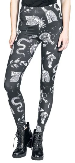 "Leggings Mit Alloverprint" Leggings Schwarz Von Gothicana By EMP -Forbunrs Geschaft 521964wa