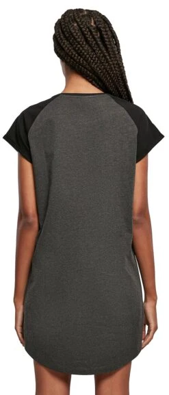 "Ladies Contrast Raglan Tee Dress" Kurzes Kleid Schwarz/grau Von Urban Classics -Forbunrs Geschaft 522099wb