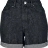 "Ladies High Waist Boyfriend Shorts" Hotpant Schwarz Von Urban Classics -Forbunrs Geschaft 522257a