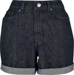 "Ladies High Waist Boyfriend Shorts" Hotpant Schwarz Von Urban Classics
