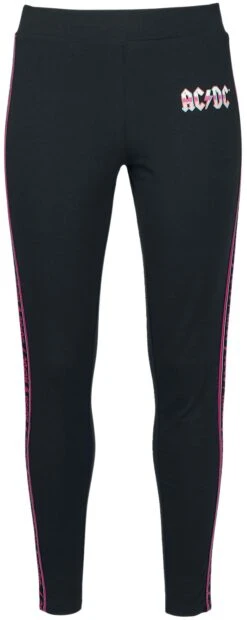 "Amplified Collection - Ladies Cotton Taped Yoga Leggings" Leggings Schwarz Von AC/DC