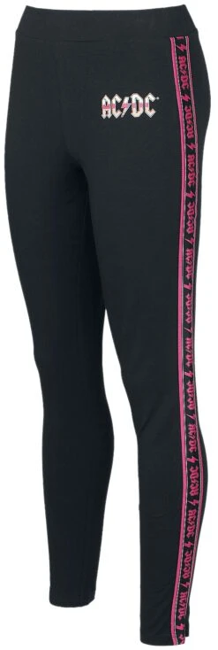 "Amplified Collection - Ladies Cotton Taped Yoga Leggings" Leggings Schwarz Von AC/DC -Forbunrs Geschaft 523665c