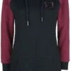 "Raglan- Kapuzenkleid" Kurzes Kleid Schwarz/dunkelrot Von RED By EMP -Forbunrs Geschaft 526037a