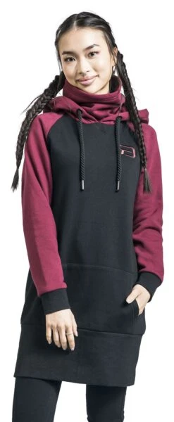 "Raglan- Kapuzenkleid" Kurzes Kleid Schwarz/dunkelrot Von RED By EMP -Forbunrs Geschaft 526037wa