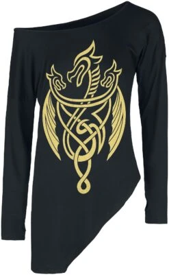 "House Of The Dragon - Three Headed Dragon" Langarmshirt Schwarz Von Game Of Thrones