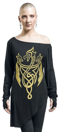 "House Of The Dragon - Three Headed Dragon" Langarmshirt Schwarz Von Game Of Thrones -Forbunrs Geschaft 526293wa