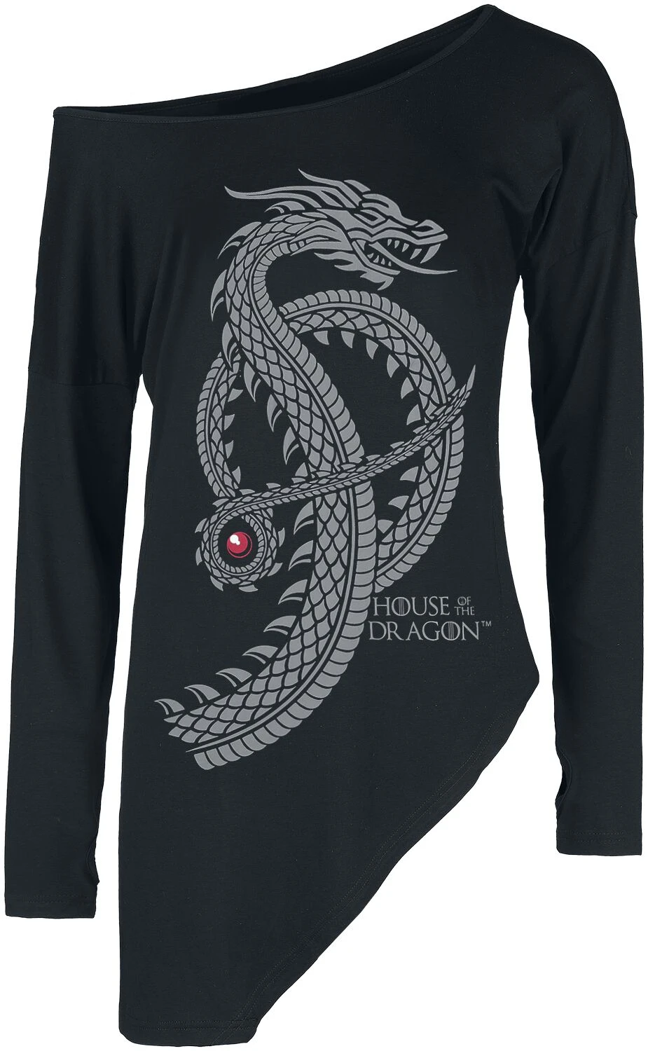 "House Of The Dragon - Fear The Dragon" Langarmshirt Schwarz Von Game Of Thrones 2 "House Of The Dragon - Fear The Dragon" Langarmshirt Schwarz Von Game Of Thrones