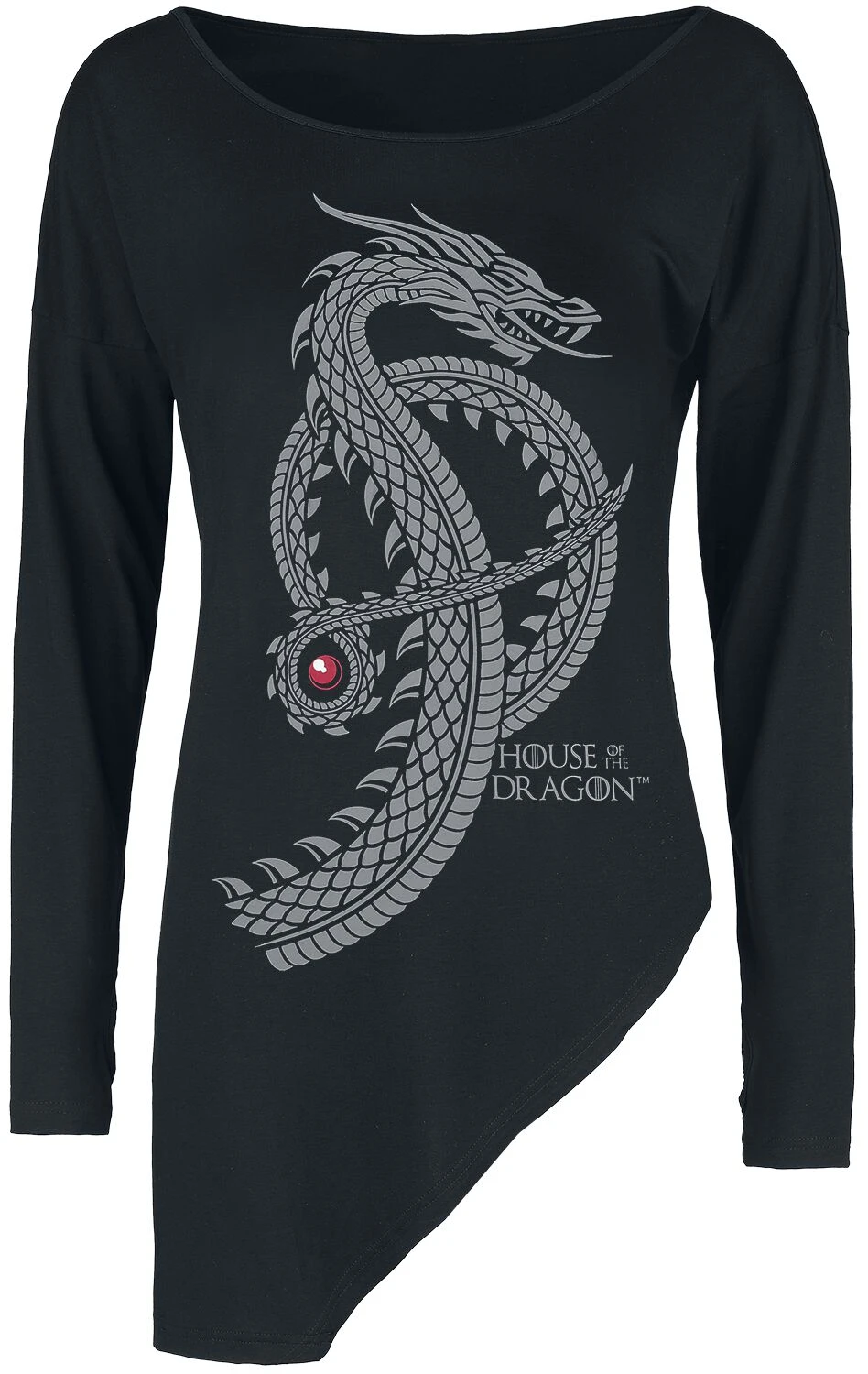 "House Of The Dragon - Fear The Dragon" Langarmshirt Schwarz Von Game Of Thrones 4 "House Of The Dragon - Fear The Dragon" Langarmshirt Schwarz Von Game Of Thrones – Bild 3