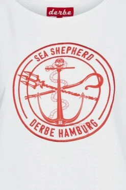 "Sea Shepherd X Derbe Barbe Mono Gots" T-Shirt Weiß/orange -Forbunrs Geschaft 527384d