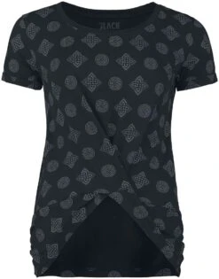 "T-Shirt Mit Knotendetail Und Keltischen Motiven" T-Shirt Schwarz Von Black Premium By EMP