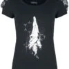 "T-Shirt Mit Raffung Und Mystischem Print" T-Shirt Schwarz Von Gothicana By EMP