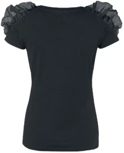 "T-Shirt Mit Raffung Und Mystischem Print" T-Shirt Schwarz Von Gothicana By EMP -Forbunrs Geschaft 528643b