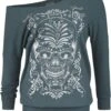 "Longsleeve Mit Totenkopf" Langarmshirt Grau Von Rock Rebel By EMP -Forbunrs Geschaft 529153a