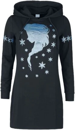 "Snow Crystals" Mittellanges Kleid Schwarz Von Die Eiskönigin