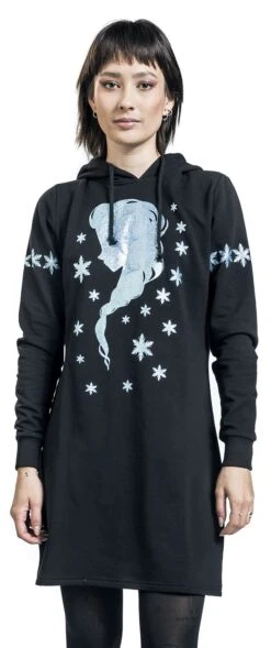 "Snow Crystals" Mittellanges Kleid Schwarz Von Die Eiskönigin -Forbunrs Geschaft 529477wa