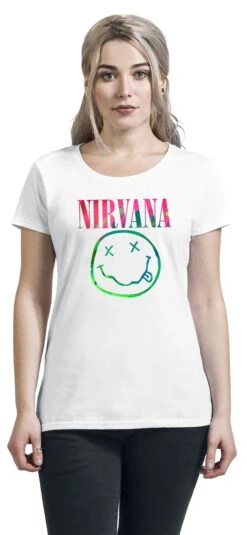 "Smiley Rainbow" T-Shirt Weiß Von Nirvana -Forbunrs Geschaft 530968wa