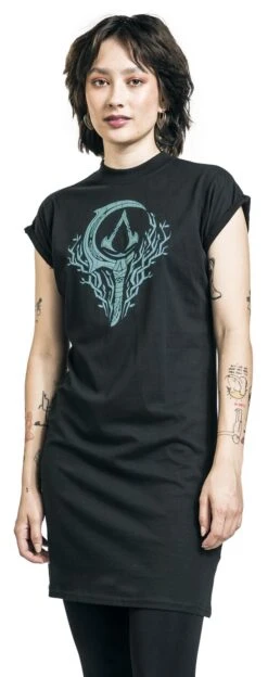 "Valhalla - Sickle Symbol" Mittellanges Kleid Schwarz Von Assassin's Creed -Forbunrs Geschaft 532789wa