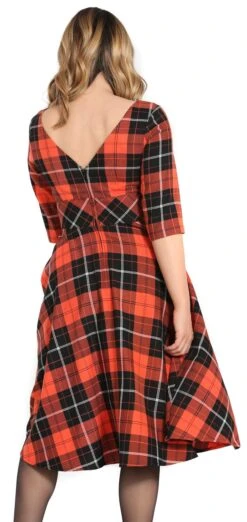 "Clementine 50s Dress" Mittellanges Kleid Schwarz/orange Von Hell Bunny -Forbunrs Geschaft 533633wb