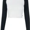 "Ladies Organic Cropped Retro Baseball Longsleeve" Langarmshirt Weiß/schwarz Von Urban Classics -Forbunrs Geschaft 533875a