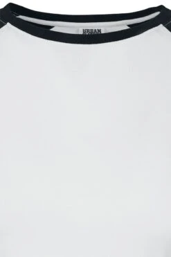 "Ladies Organic Cropped Retro Baseball Longsleeve" Langarmshirt Weiß/schwarz Von Urban Classics -Forbunrs Geschaft 533875d