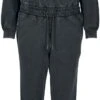 "Ladies Small Embroidery Long Sleeve Terry Jumpsuit" Jumpsuit Schwarz Von Urban Classics -Forbunrs Geschaft 533942a
