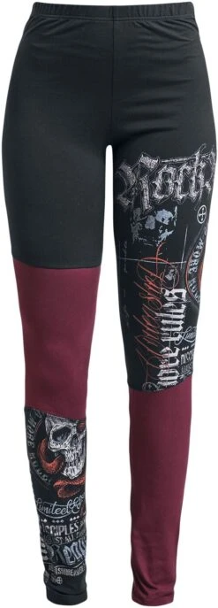 "Rock Rebel By EMP" Leggings Schwarz/rot Von Rock Rebel By EMP