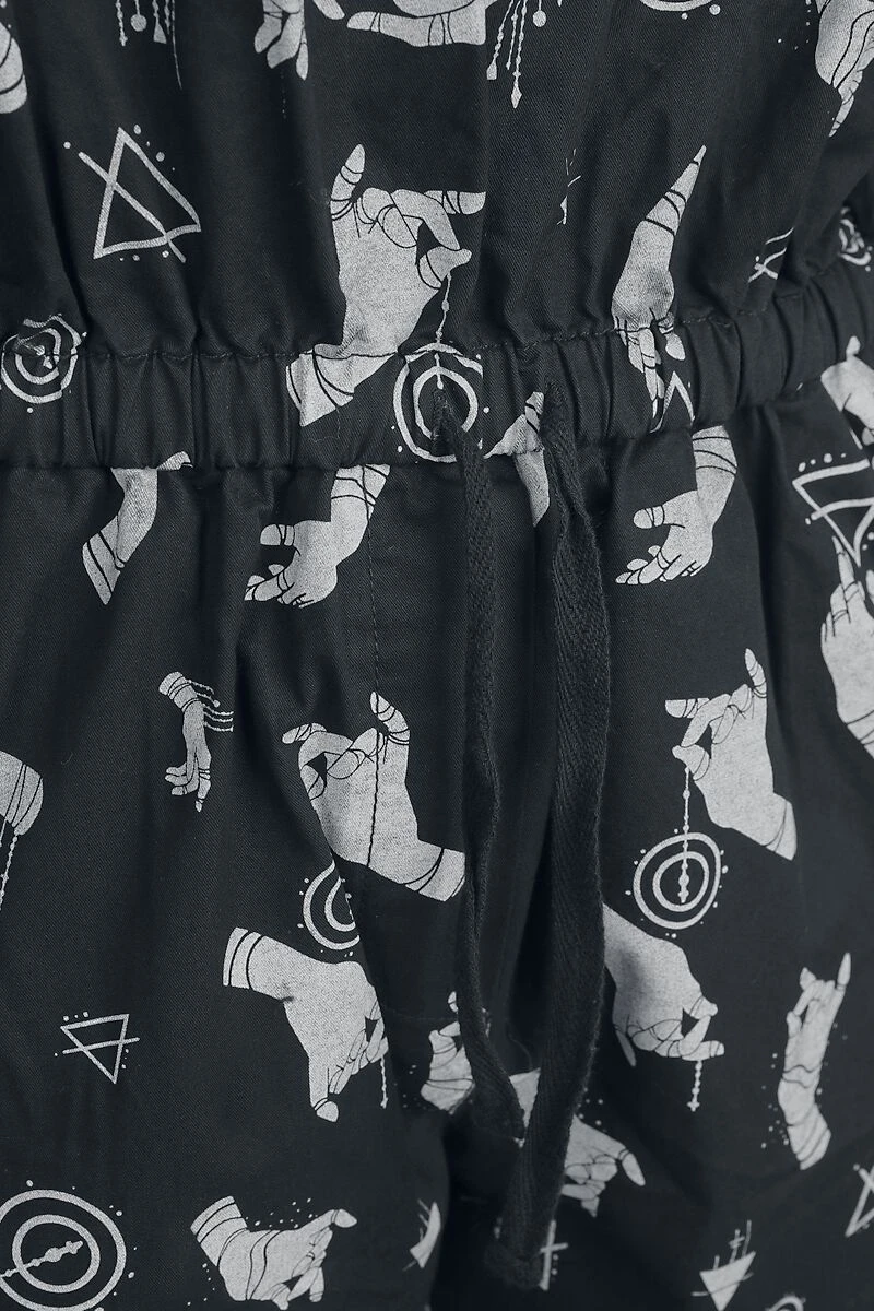 "Latzhose Mit Alloverprint" Latzhose Schwarz Von Gothicana By EMP 5 "Latzhose Mit Alloverprint" Latzhose Schwarz Von Gothicana By EMP – Bild 3
