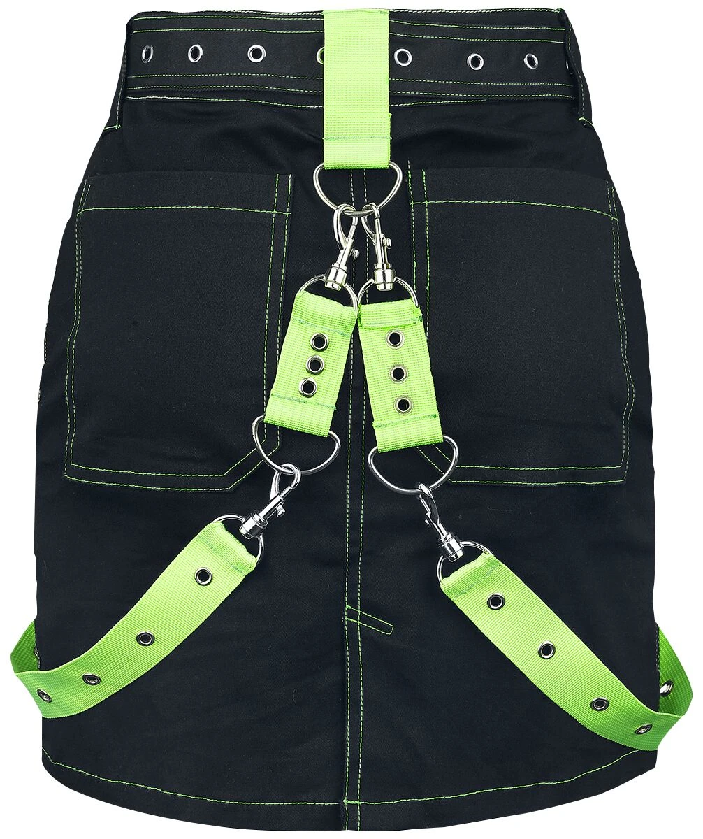 "Shadow Skirt" Kurzer Rock Schwarz/grün Von Poizen Industries 4 "Shadow Skirt" Kurzer Rock Schwarz/grün Von Poizen Industries – Bild 2