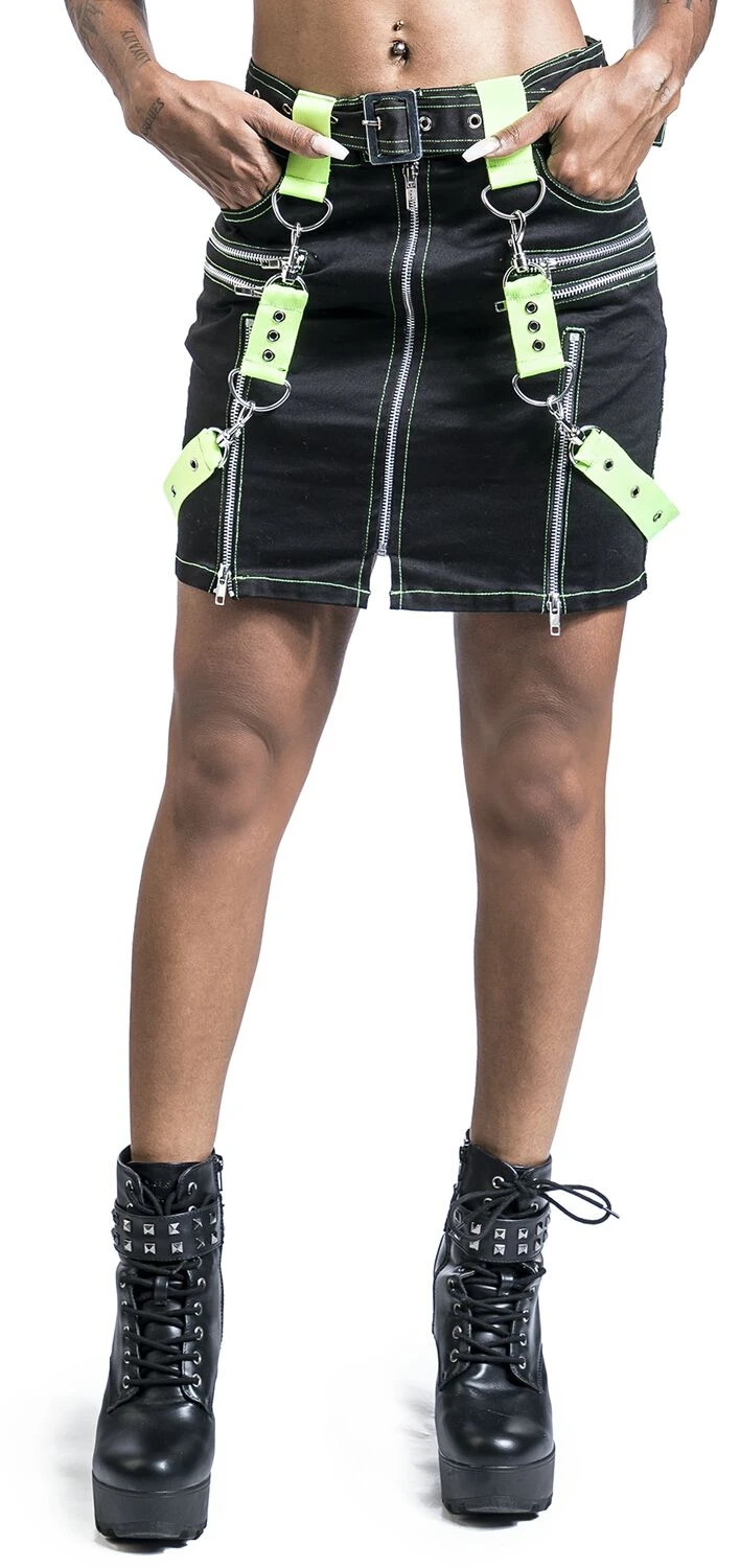 "Shadow Skirt" Kurzer Rock Schwarz/grün Von Poizen Industries 7 "Shadow Skirt" Kurzer Rock Schwarz/grün Von Poizen Industries – Bild 5