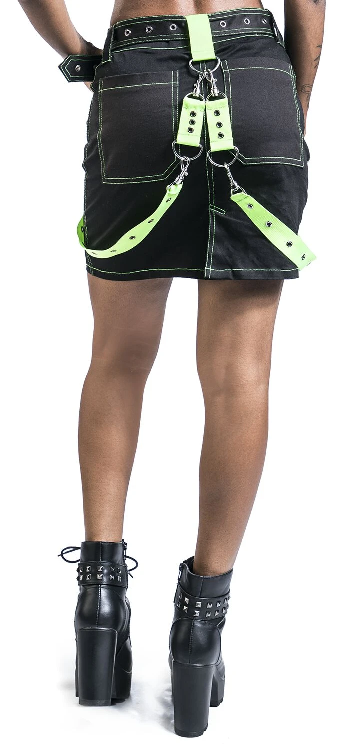 "Shadow Skirt" Kurzer Rock Schwarz/grün Von Poizen Industries 8 "Shadow Skirt" Kurzer Rock Schwarz/grün Von Poizen Industries – Bild 6