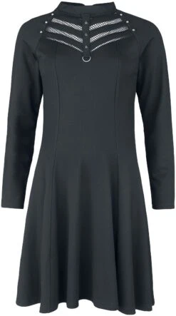 "Kleid Mit Netzausschnitt Am Dekolleté" Kurzes Kleid Schwarz Von Gothicana By EMP