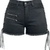 "Schwarze Shorts Mit Schnürungen" Short Schwarz Von Gothicana By EMP 1 "Schwarze Shorts Mit Schnürungen" Short Schwarz Von Gothicana By EMP -Forbunrs Geschaft 535035a