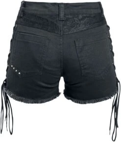 "Schwarze Shorts Mit Schnürungen" Short Schwarz Von Gothicana By EMP -Forbunrs Geschaft 535035b
