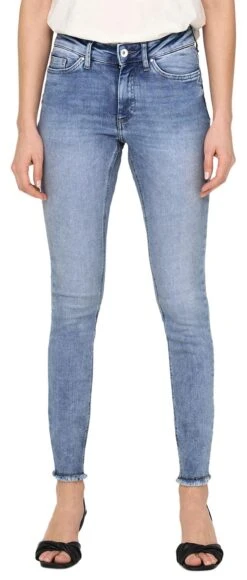 "ONLBLUSH MID SK ANK RAW DNM REA694 NOOS" Jeans Blau Von Only -Forbunrs Geschaft 535327wa