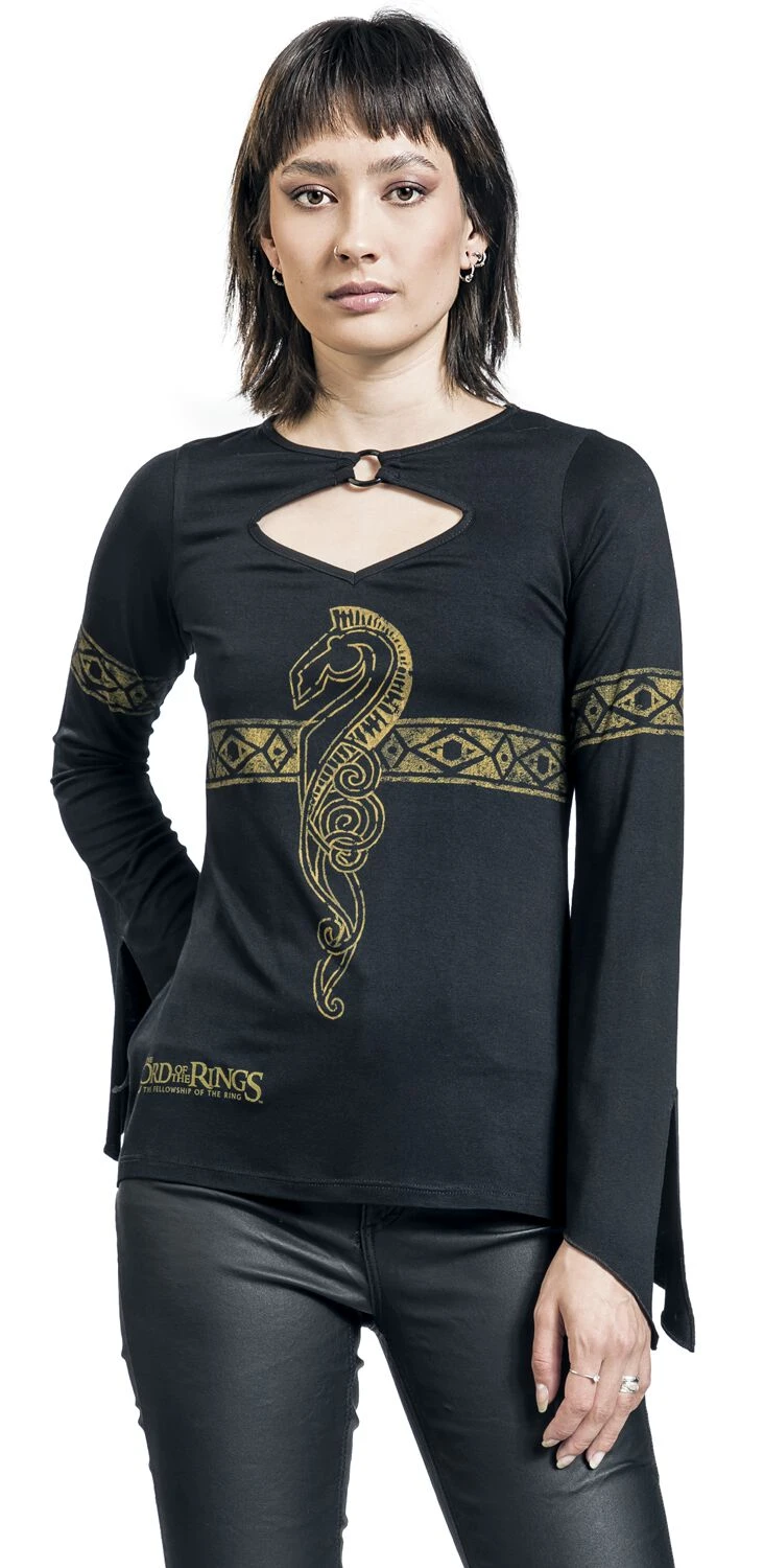 "Horse Of Rohan" Langarmshirt Schwarz Von Der Herr Der Ringe 6 "Horse Of Rohan" Langarmshirt Schwarz Von Der Herr Der Ringe – Bild 4