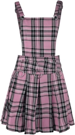 "Faye Pinafore" Kurzes Kleid Grau/rosa Von Heartless