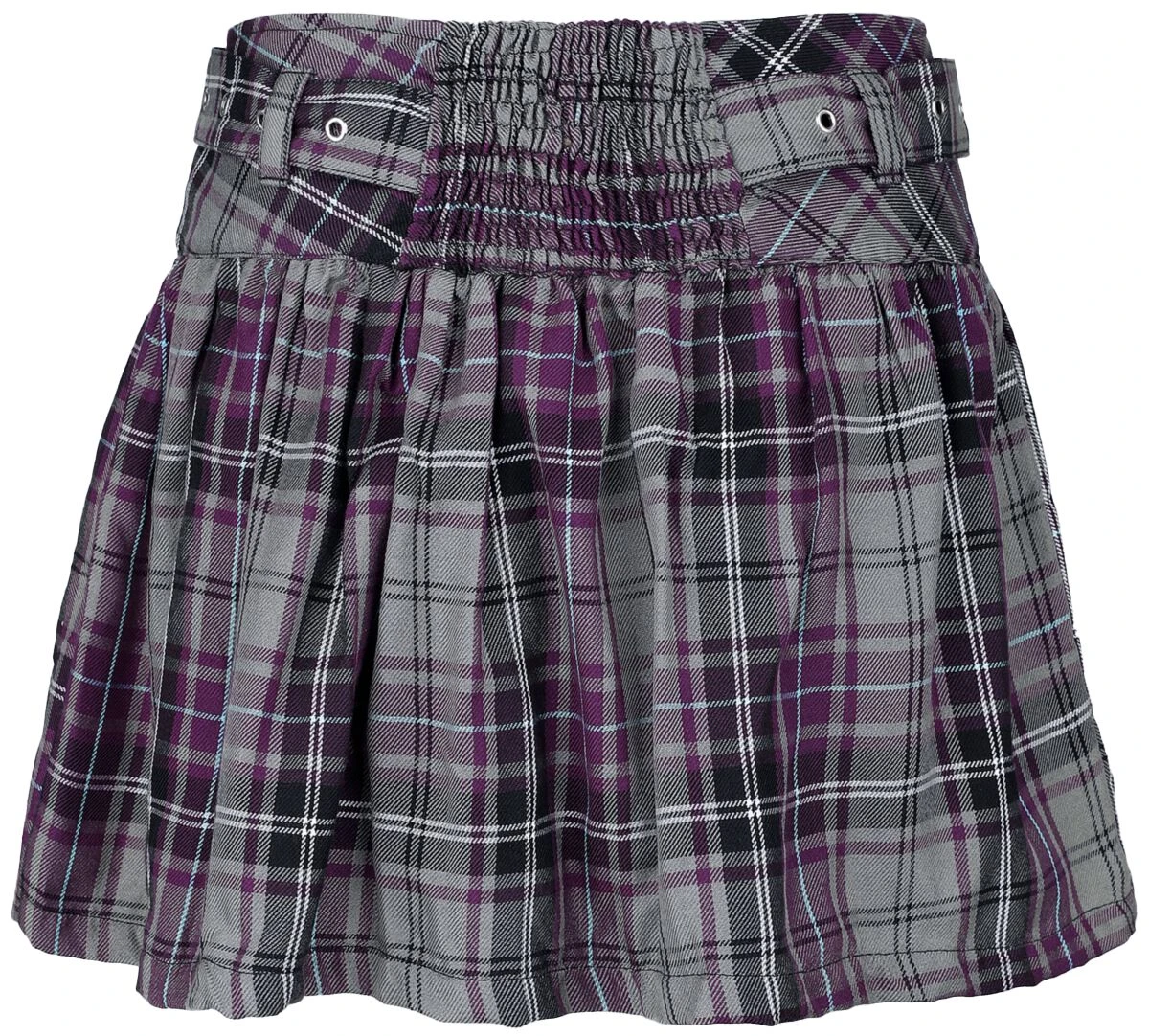 "Beltaine Skirt" Kurzer Rock Grau/lila Von Chemical Black 4 "Beltaine Skirt" Kurzer Rock Grau/lila Von Chemical Black – Bild 2
