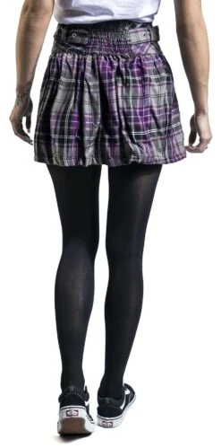 "Beltaine Skirt" Kurzer Rock Grau/lila Von Chemical Black 11 "Beltaine Skirt" Kurzer Rock Grau/lila Von Chemical Black -Forbunrs Geschaft 537731wb