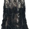"Gothic Skirt" Langer Rock Schwarz/beige Von Sinister Gothic -Forbunrs Geschaft 538258a