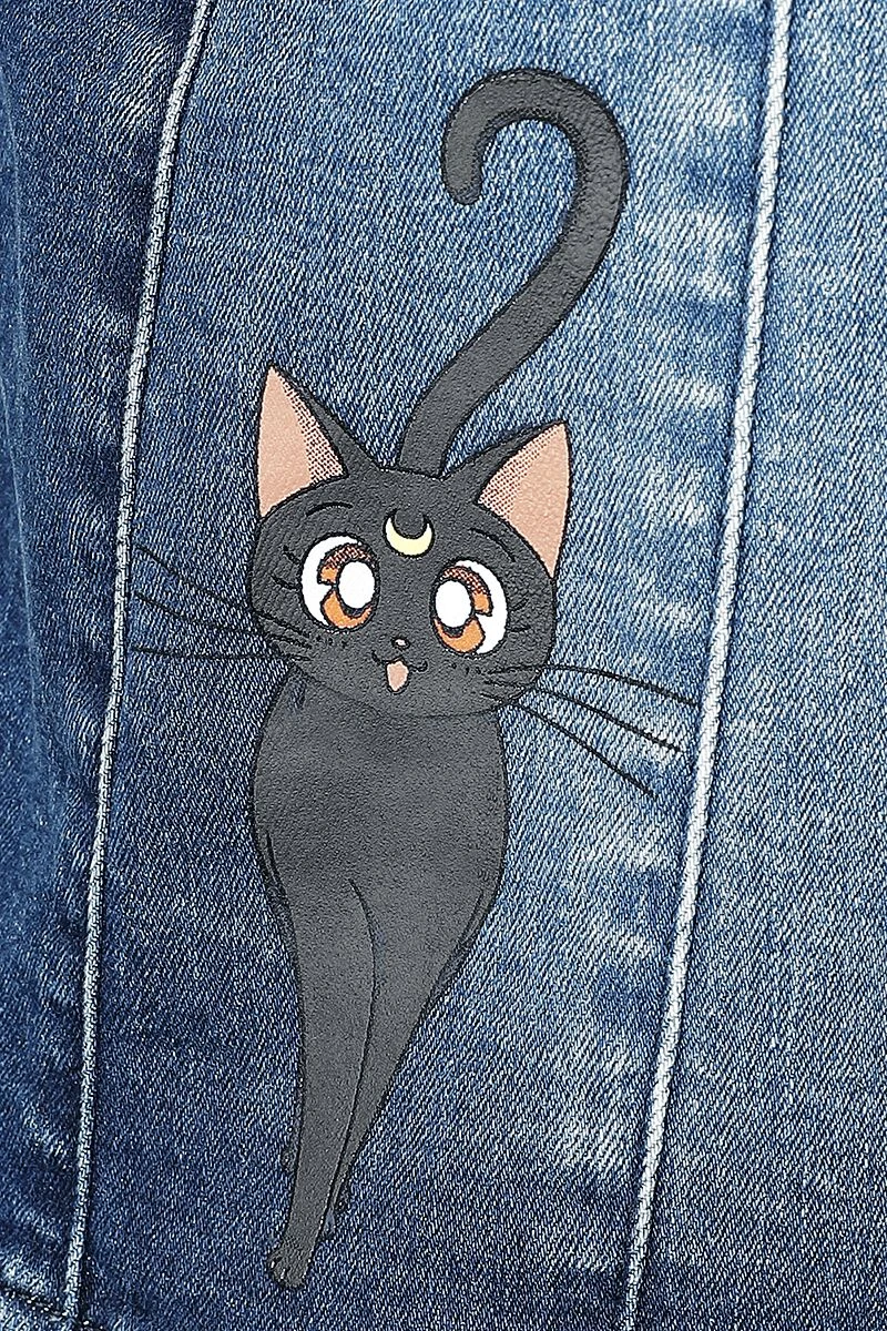 "Luna & Artemis" Kurzer Rock Blau Von Sailor Moon 4 "Luna & Artemis" Kurzer Rock Blau Von Sailor Moon – Bild 3